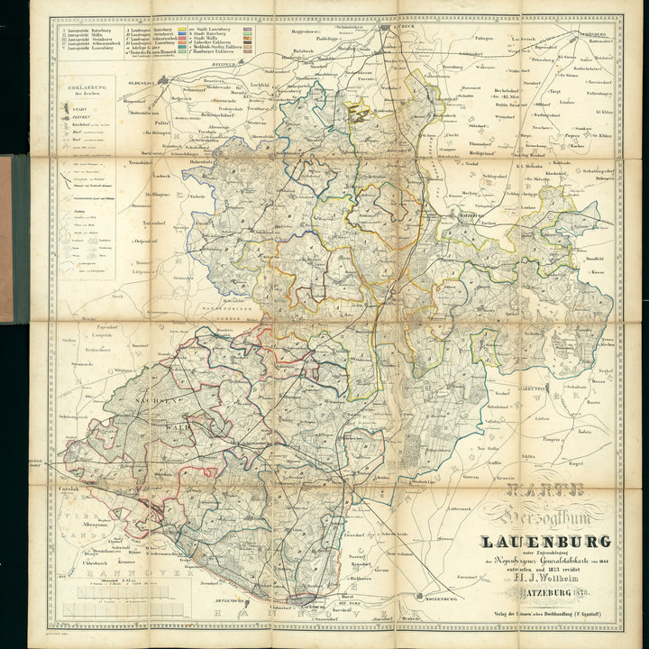 Historische Eisenbahnkarte von Lauenburg