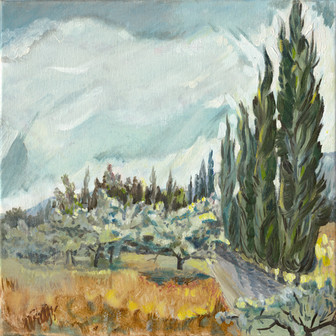 Digitalisiertes Gemälde mit Landschaftsmotiv